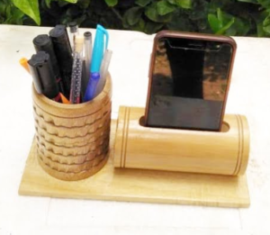 bamboo pen stand